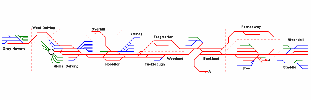  track layout. See the individual station diagrams for more infomation