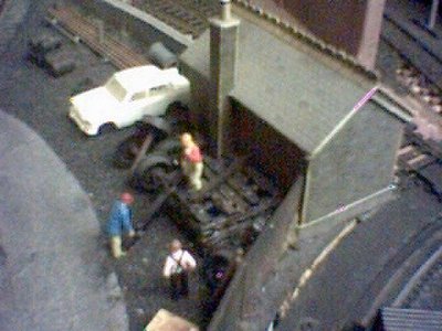 Railway workers moving sleepers at Michel Delving.